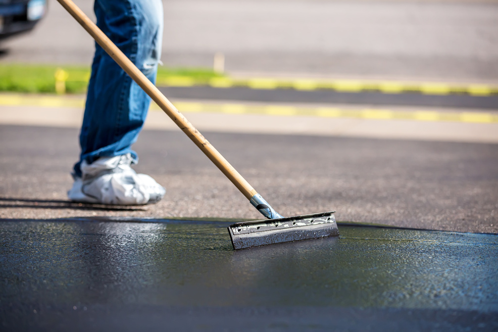 Close-Up of Do It Yourself Driveway Seal Coating